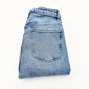 Zara Skinny High Rise Stretch Denim Jeans Ripped Straight Leg Size 4